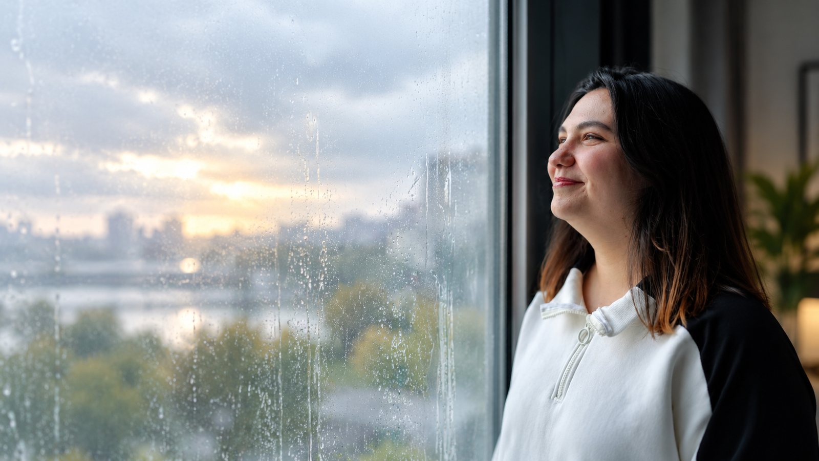 Woman looking out a window with hope — Christian counseling